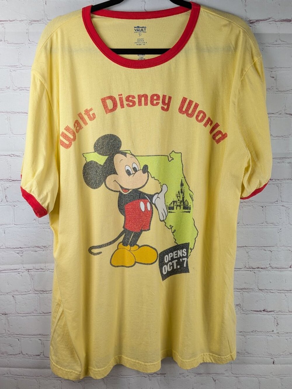 Walt Disney World 50th Anniversary Vault Collection Yellow Ringer Tee XL
